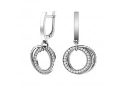 Серебряные cерьги висячие с фианитом
