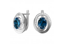 Серебряные cерьги классические с кварцем