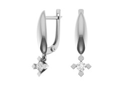 Серебряные cерьги висячие с фианитом
