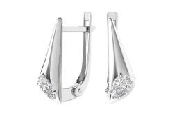 Серебряные cерьги классические с фианитом