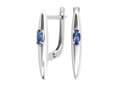 Серебряные cерьги с кварцем