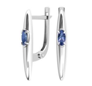 Серебряные cерьги с кварцем