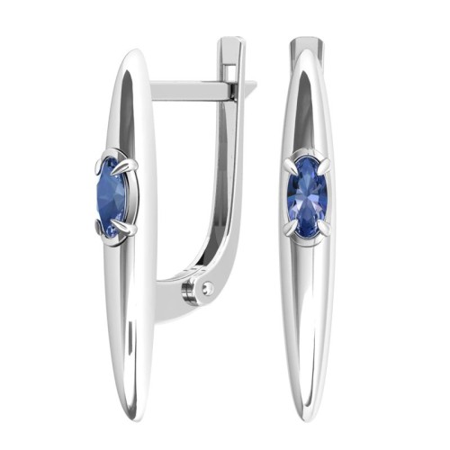 Серебряные cерьги с кварцем