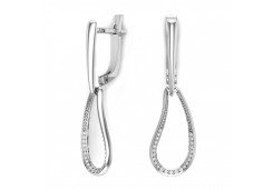 Серебряные cерьги висячие с фианитом