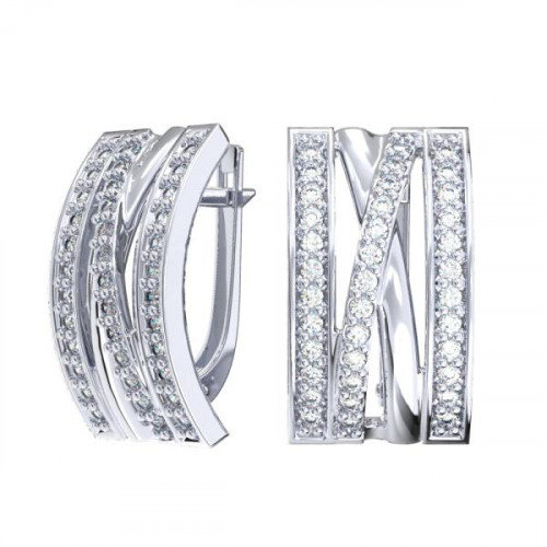 Серебряные cерьги с фианитом