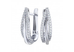 Серебряные cерьги с фианитом