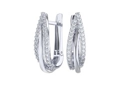 Серебряные cерьги с фианитом