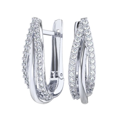 Серебряные cерьги с фианитом