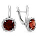 Серьги из серебра 925 пробы с гранатом