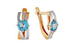 Золотые cерьги с топазом