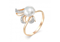 Золотое кольцо с жемчугом