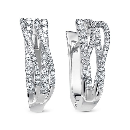 Серьги из белого золота с бриллиантом