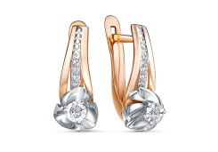 Золотые cерьги с бриллиантом