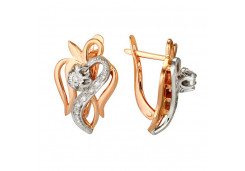 Золотые cерьги классические с бриллиантом