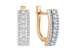 Золотые cерьги с фианитом