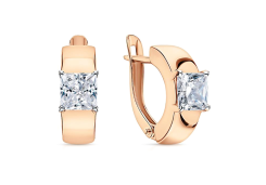 Золотые cерьги с фианитом