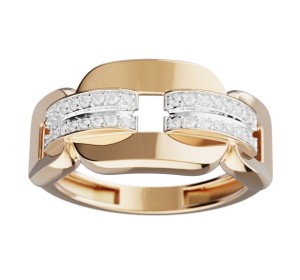 Золотое кольцо с фианитом