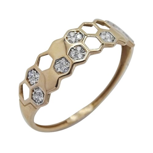 Золотое кольцо с фианитом