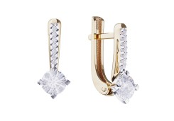 Золотые cерьги с фианитом