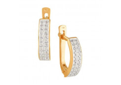 Золотые cерьги с фианитом