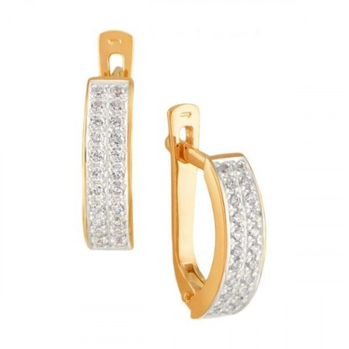 Золотые cерьги с фианитом