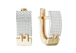 Золотые cерьги с фианитом