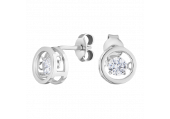 Серебряные cерьги пусеты (гвоздики) с фианитом