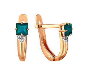 Золотые cерьги с лондон топазом