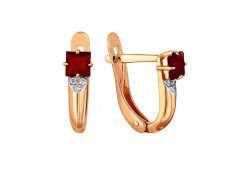 Золотые cерьги с гранатом