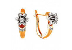 Золотые cерьги с бриллиантом