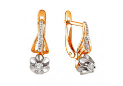 Золотые cерьги с бриллиантом