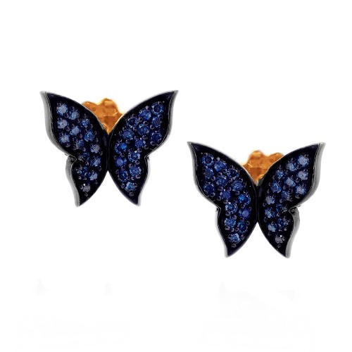 Золотые cерьги пусеты (гвоздики) с фианитом