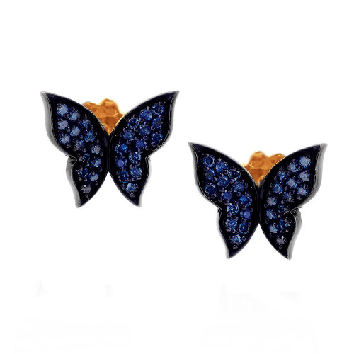 Золотые cерьги пусеты (гвоздики) с фианитом