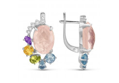 Серьги из серебра 925 пробы с полудрагоценными камнями