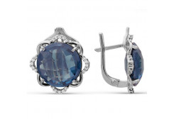 Серьги из серебра 925 пробы с лондон топазом