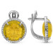 Серьги из серебра 925 пробы с цитрином