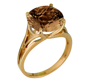 Золотое кольцо с раух-топазом