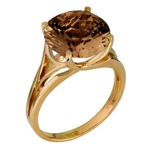 Золотое кольцо с раух-топазом