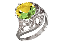 Серебряное кольцо с цитрином