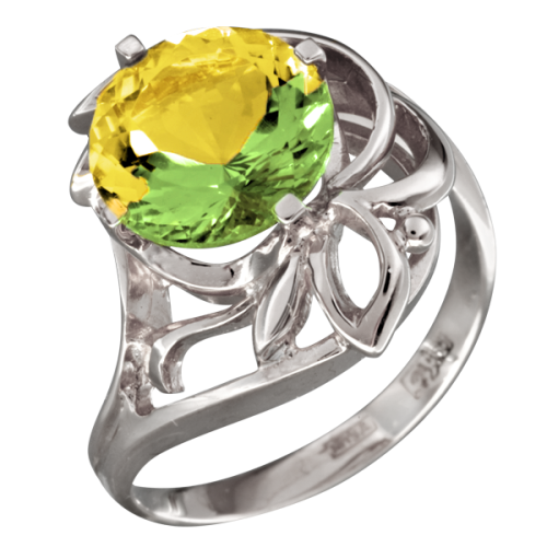 Серебряное кольцо с цитрином