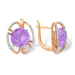 Золотые cерьги с аметистом