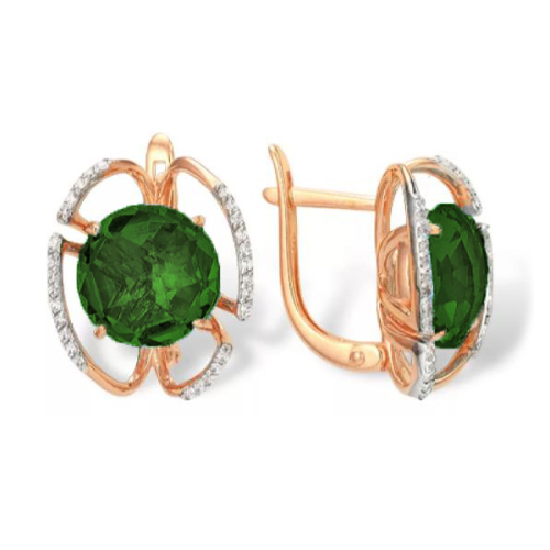 Золотые cерьги с султанитом