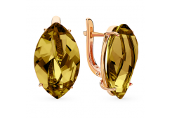 Золотые cерьги с султанитом