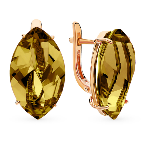 Золотые cерьги с султанитом