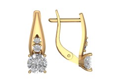 Золотые cерьги с фианитом
