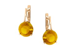 Золотые cерьги с цитрином