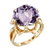 Кольцо из желтого золота с аметистом