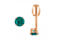 Золотые cерьги пусеты (гвоздики) с фианитом