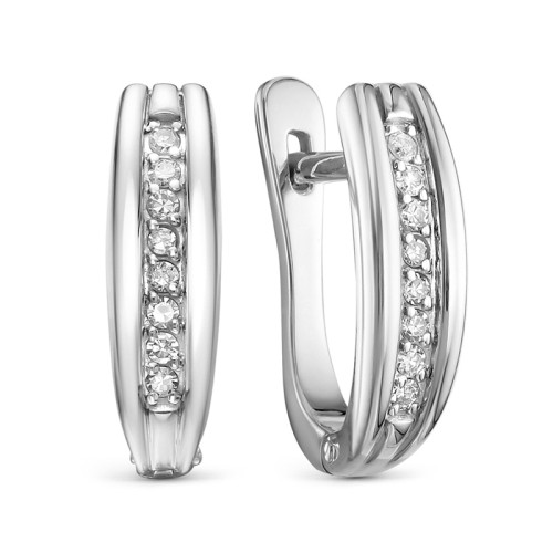 Серьги из белого золота с бриллиантом