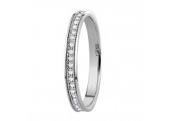 Кольцо обручальное из белого золота с бриллиантом